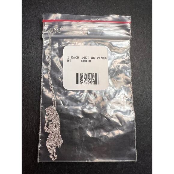 NEW 14k white gold 18 inch cable chain .45 grams - Picture 6 of 9